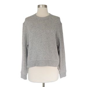 Michael Kors Gray Cashmere Zipper Trim Sweater XS